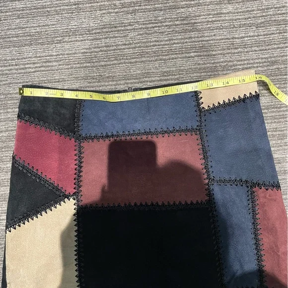 LEATHER PATCHWORK SKIRT - Picture 2 of 5